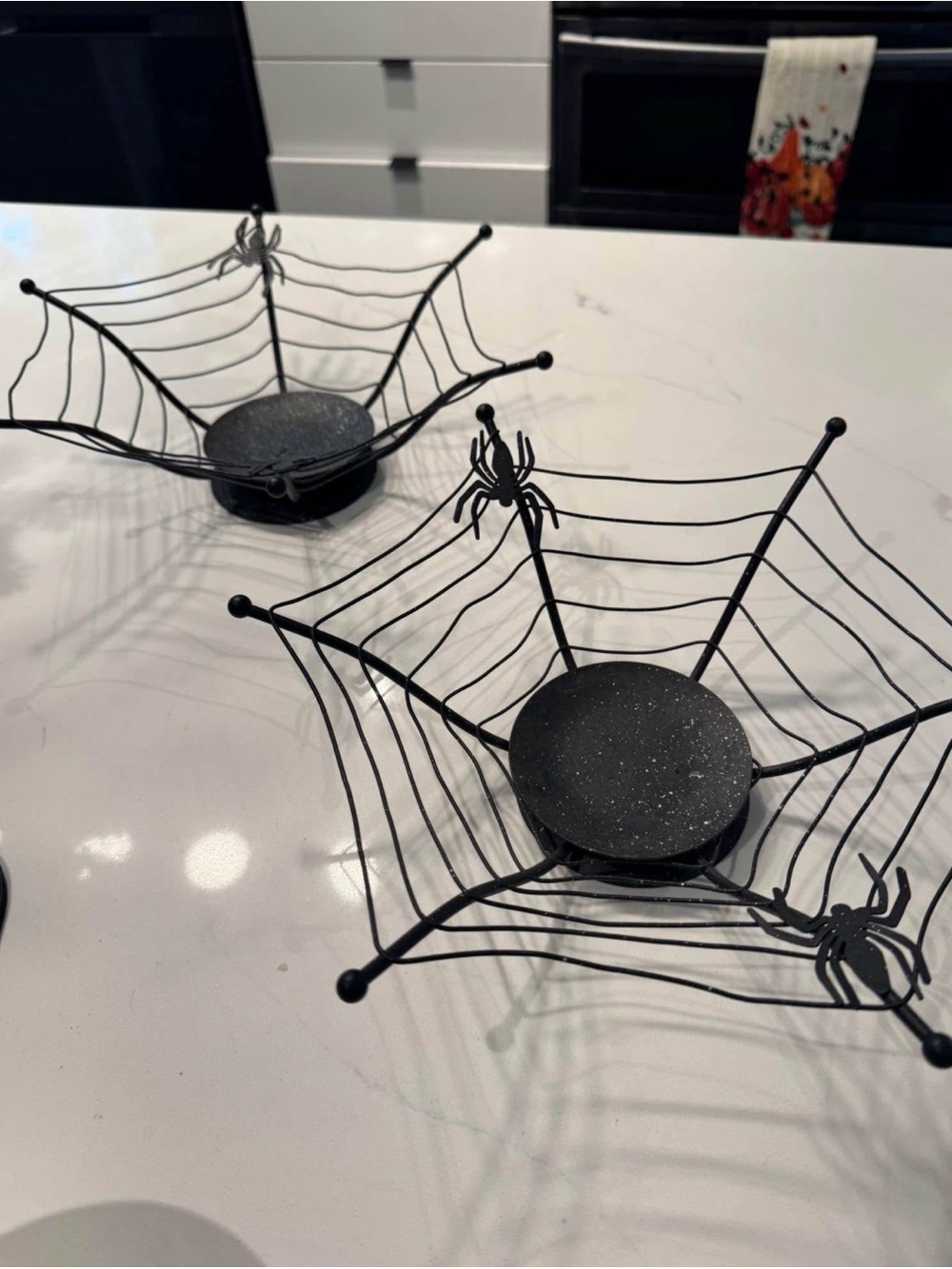 Black Spider Web Decorative Set - Halloween Accent
